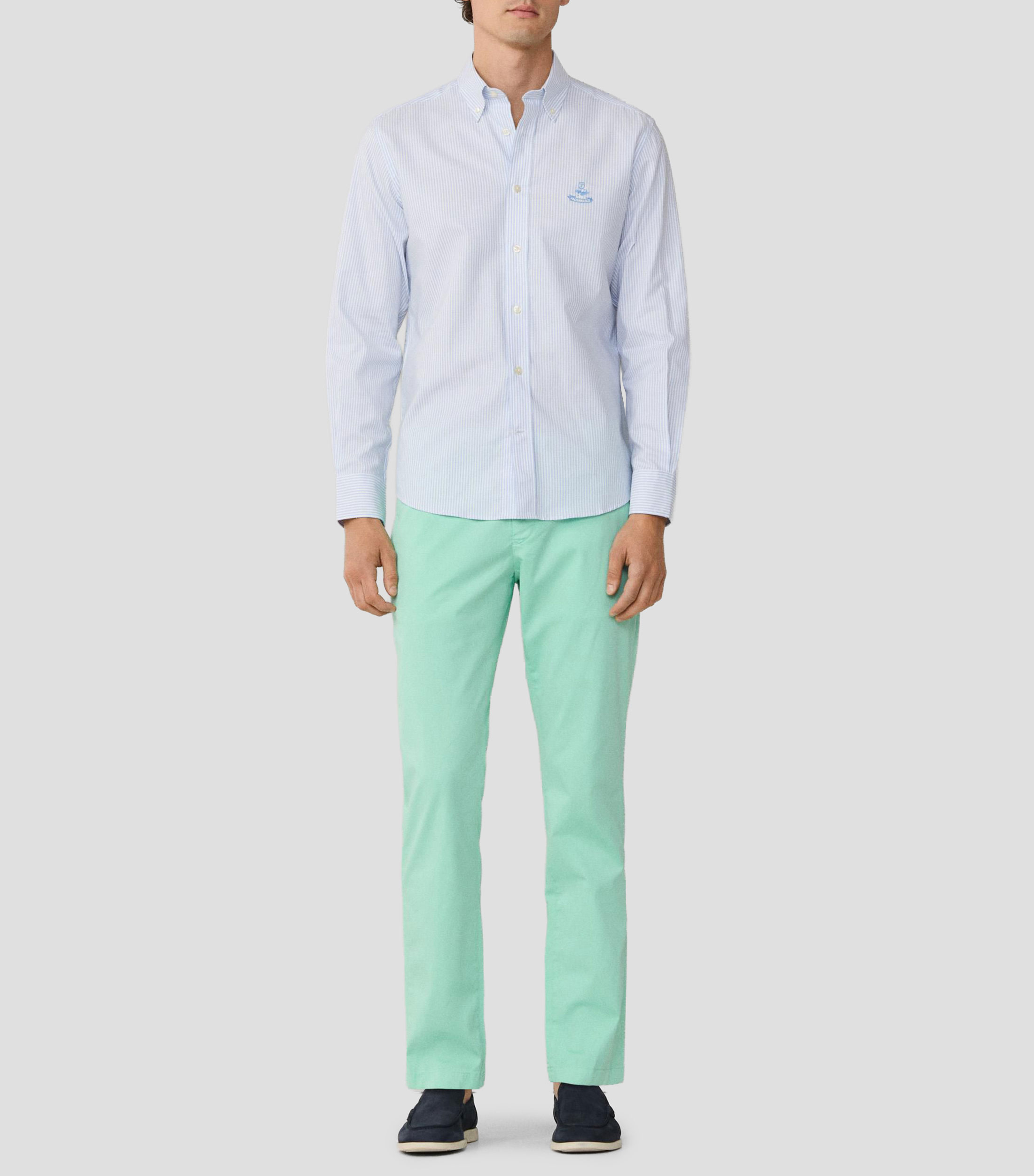Camisa de rayas con manga larga Hombre